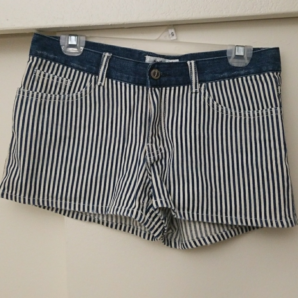 Blue and White Jean Shorts